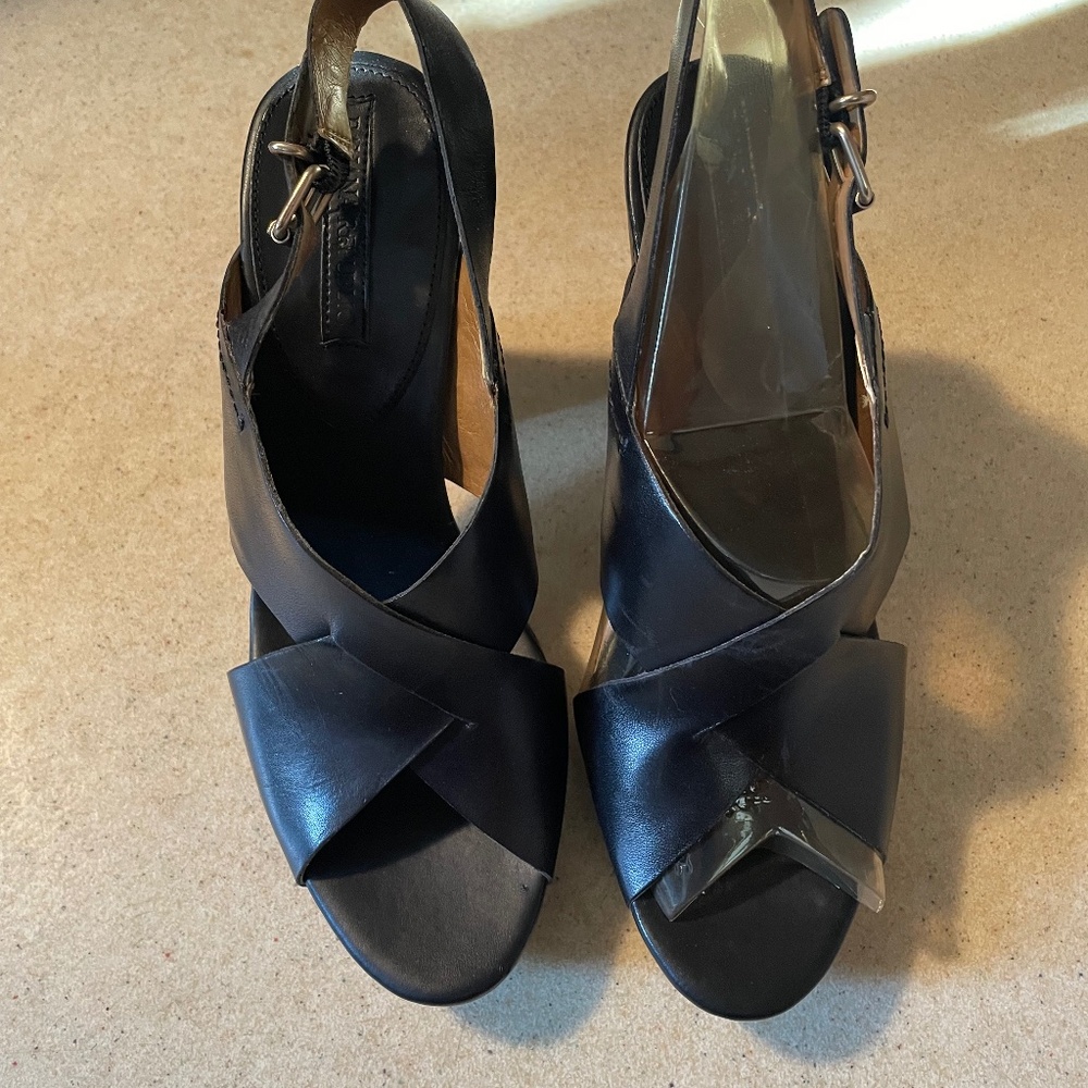 Banana Republic black leather sandals